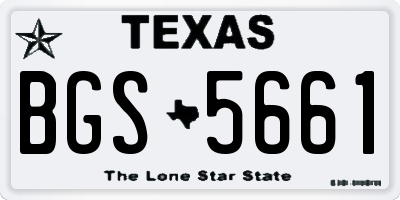 TX license plate BGS5661