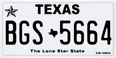 TX license plate BGS5664