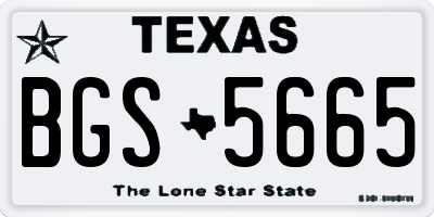 TX license plate BGS5665