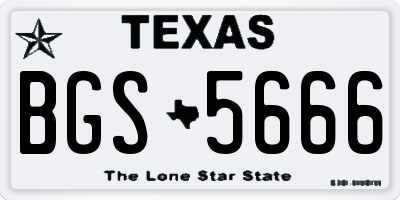 TX license plate BGS5666