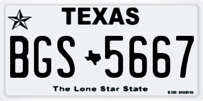 TX license plate BGS5667