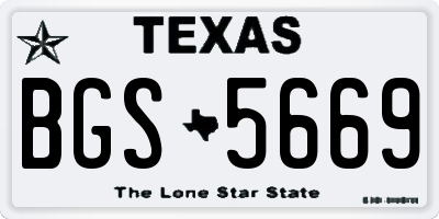 TX license plate BGS5669