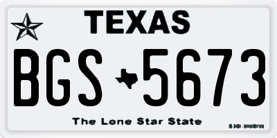 TX license plate BGS5673