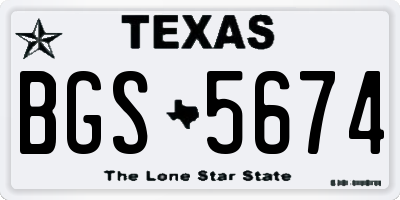 TX license plate BGS5674