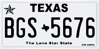 TX license plate BGS5676