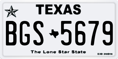 TX license plate BGS5679