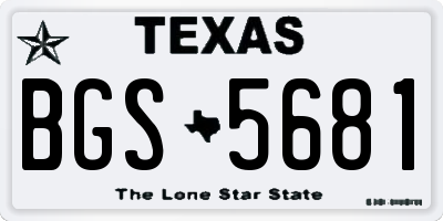 TX license plate BGS5681