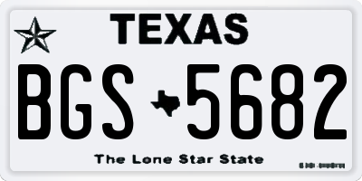 TX license plate BGS5682
