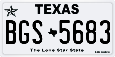 TX license plate BGS5683