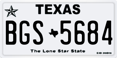 TX license plate BGS5684