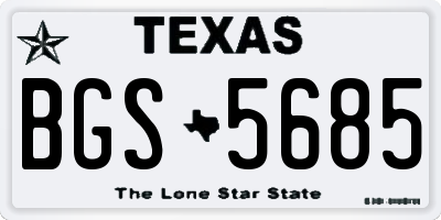 TX license plate BGS5685