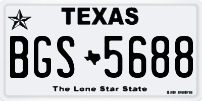 TX license plate BGS5688