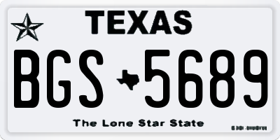 TX license plate BGS5689