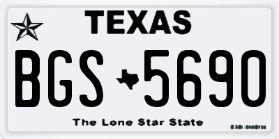 TX license plate BGS5690