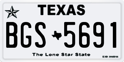 TX license plate BGS5691