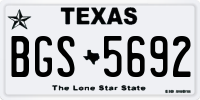 TX license plate BGS5692