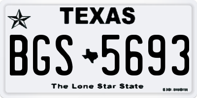TX license plate BGS5693