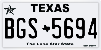 TX license plate BGS5694