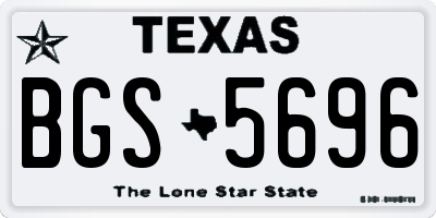TX license plate BGS5696