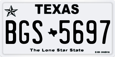 TX license plate BGS5697