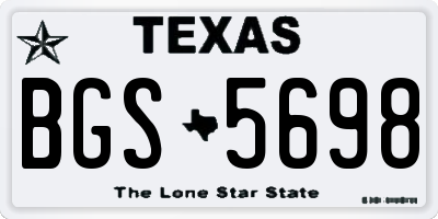 TX license plate BGS5698