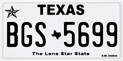 TX license plate BGS5699