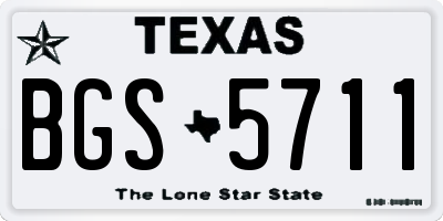 TX license plate BGS5711