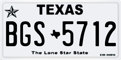 TX license plate BGS5712