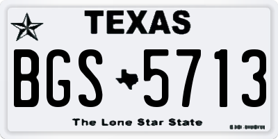 TX license plate BGS5713