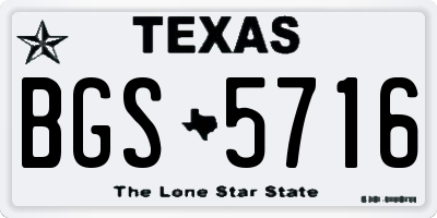 TX license plate BGS5716