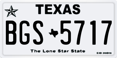 TX license plate BGS5717