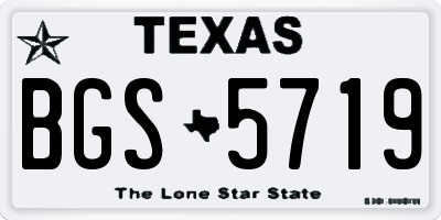 TX license plate BGS5719
