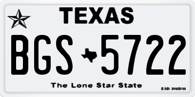 TX license plate BGS5722