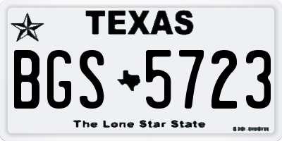 TX license plate BGS5723