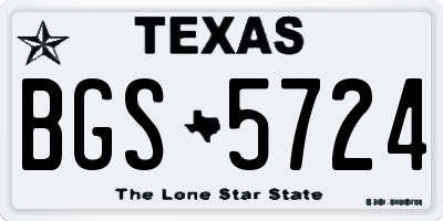 TX license plate BGS5724