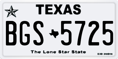 TX license plate BGS5725