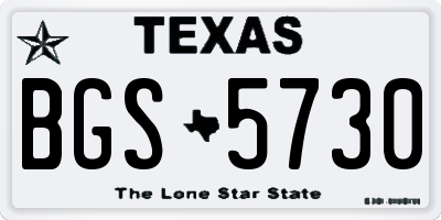 TX license plate BGS5730