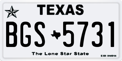 TX license plate BGS5731
