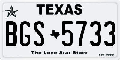 TX license plate BGS5733