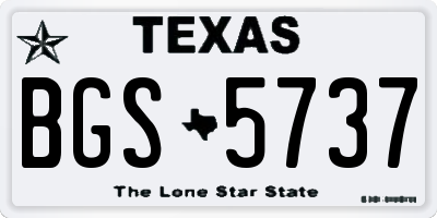 TX license plate BGS5737