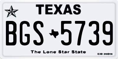 TX license plate BGS5739