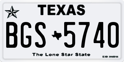 TX license plate BGS5740