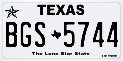 TX license plate BGS5744