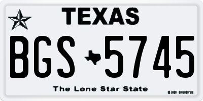 TX license plate BGS5745
