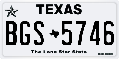 TX license plate BGS5746