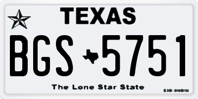 TX license plate BGS5751