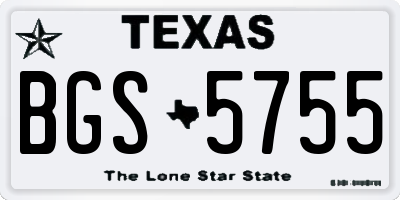 TX license plate BGS5755
