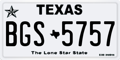 TX license plate BGS5757