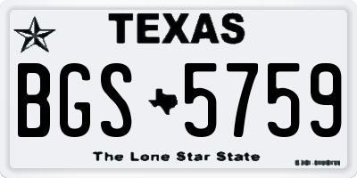TX license plate BGS5759