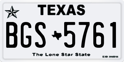 TX license plate BGS5761